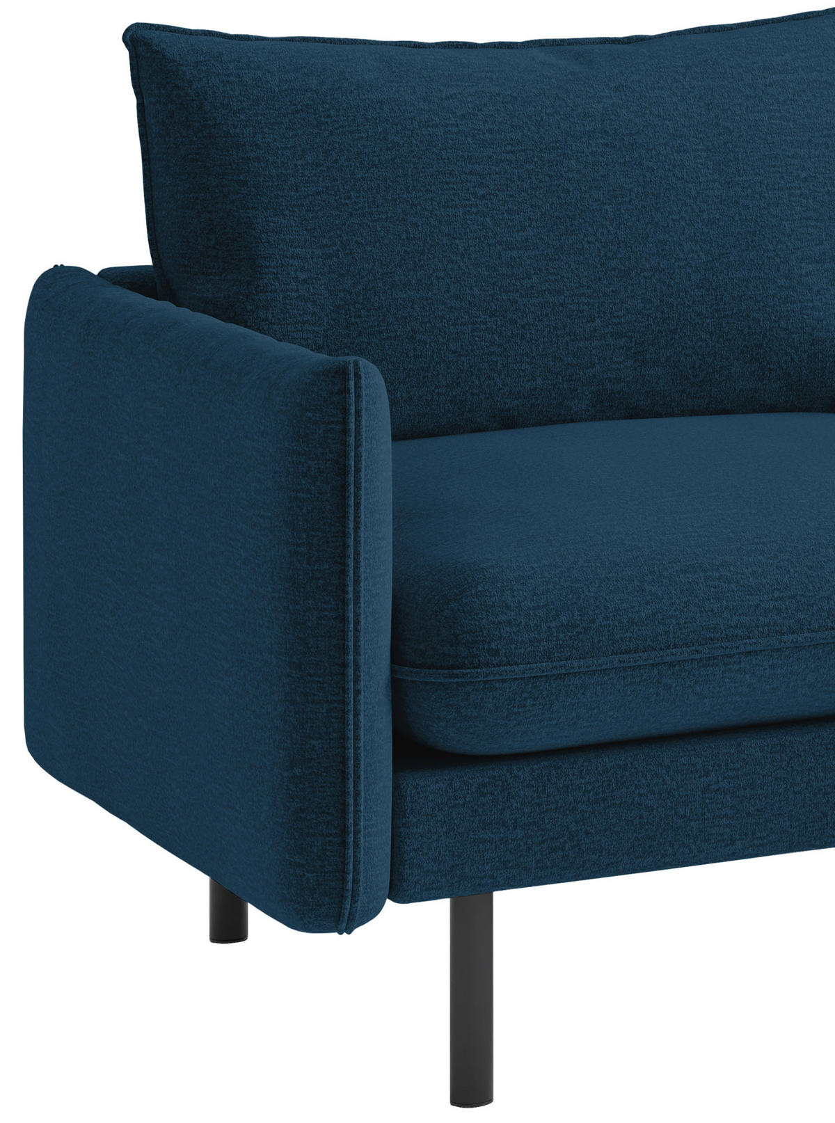 ECKSOFA in Flachgewebe Blau  - Blau/Schwarz, Design, Textil (267/204cm) - Livetastic