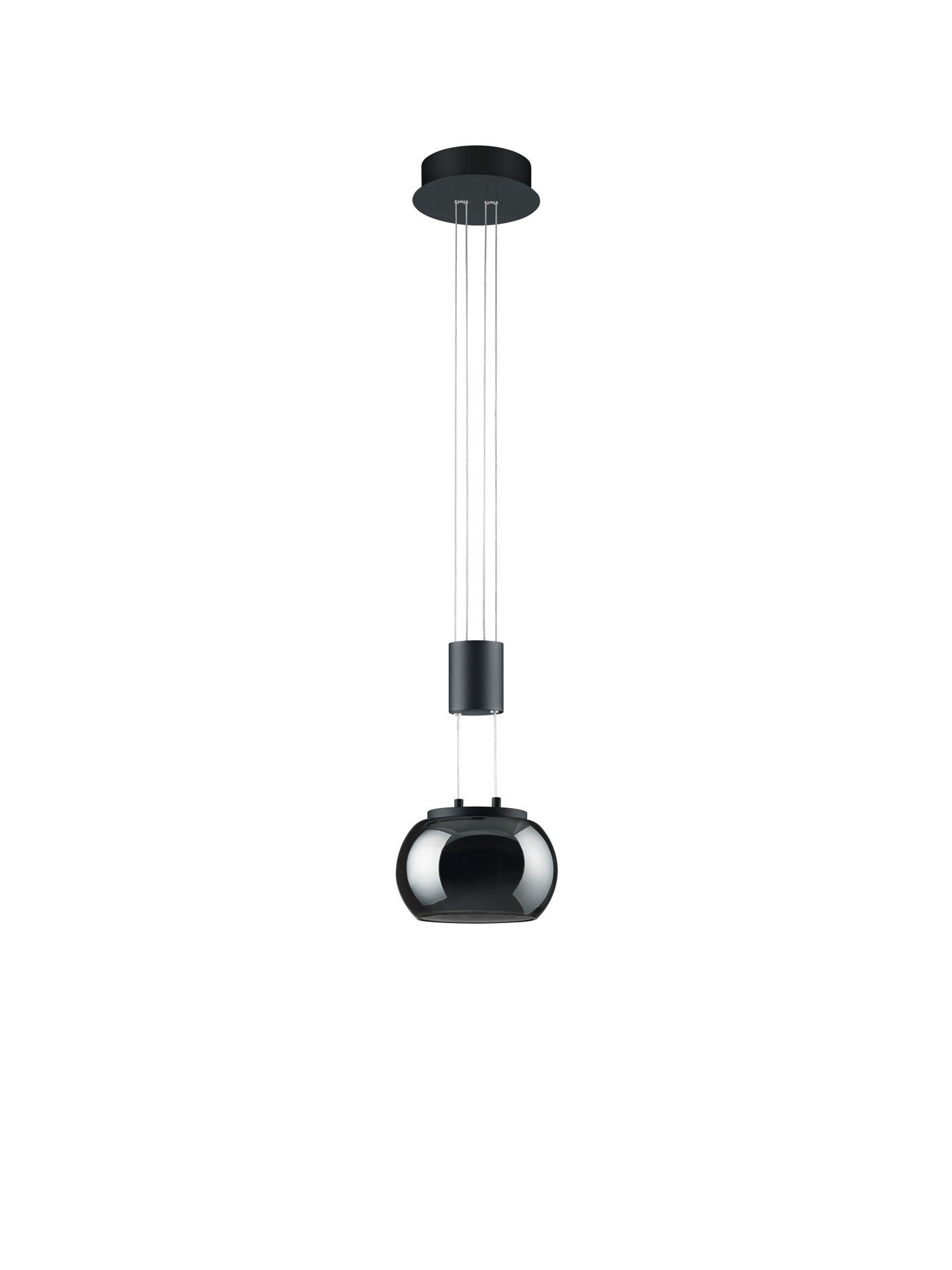 LED-HÄNGELEUCHTE 18/150 cm    - Chromfarben/Schwarz, Design, Glas/Metall (18/150cm) - Trio Leuchten