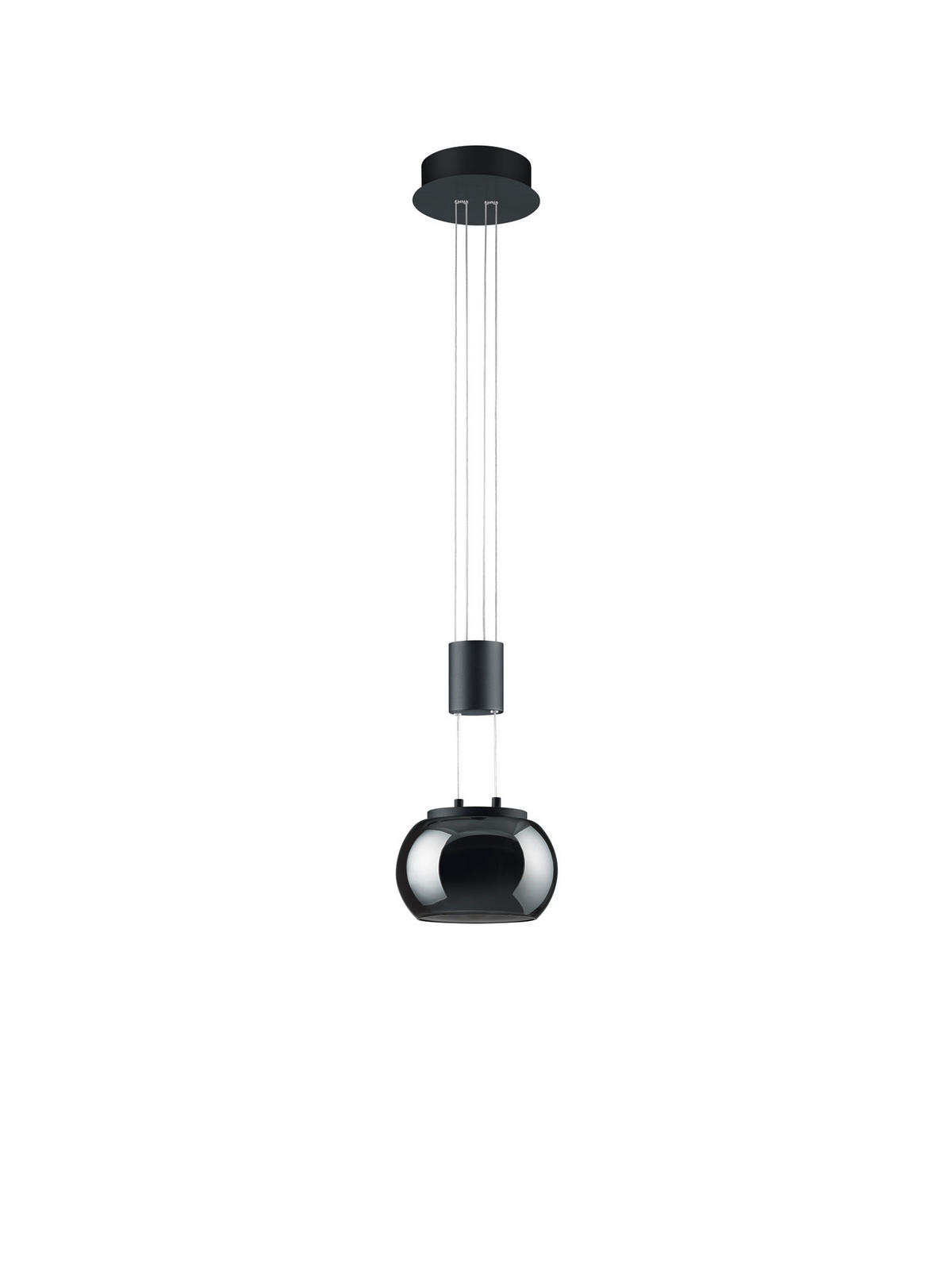 LED-HÄNGELEUCHTE 18/150 cm    - Chromfarben/Schwarz, Design, Glas/Metall (18/150cm) - Trio Leuchten
