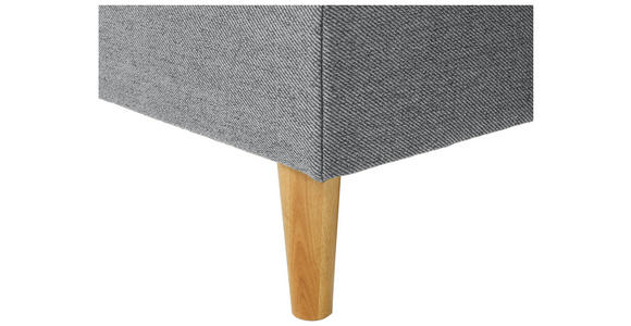 ECKSOFA in Flachgewebe Grau - Eiche Wotan/Grau, KONVENTIONELL, Holz/Textil (255/157cm) - Carryhome