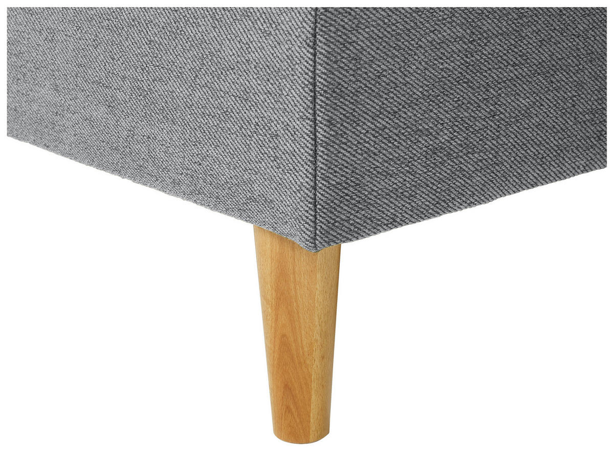 ECKSOFA in Flachgewebe Grau  - Eiche Wotan/Grau, Konventionell, Holz/Textil (255/157cm) - Carryhome