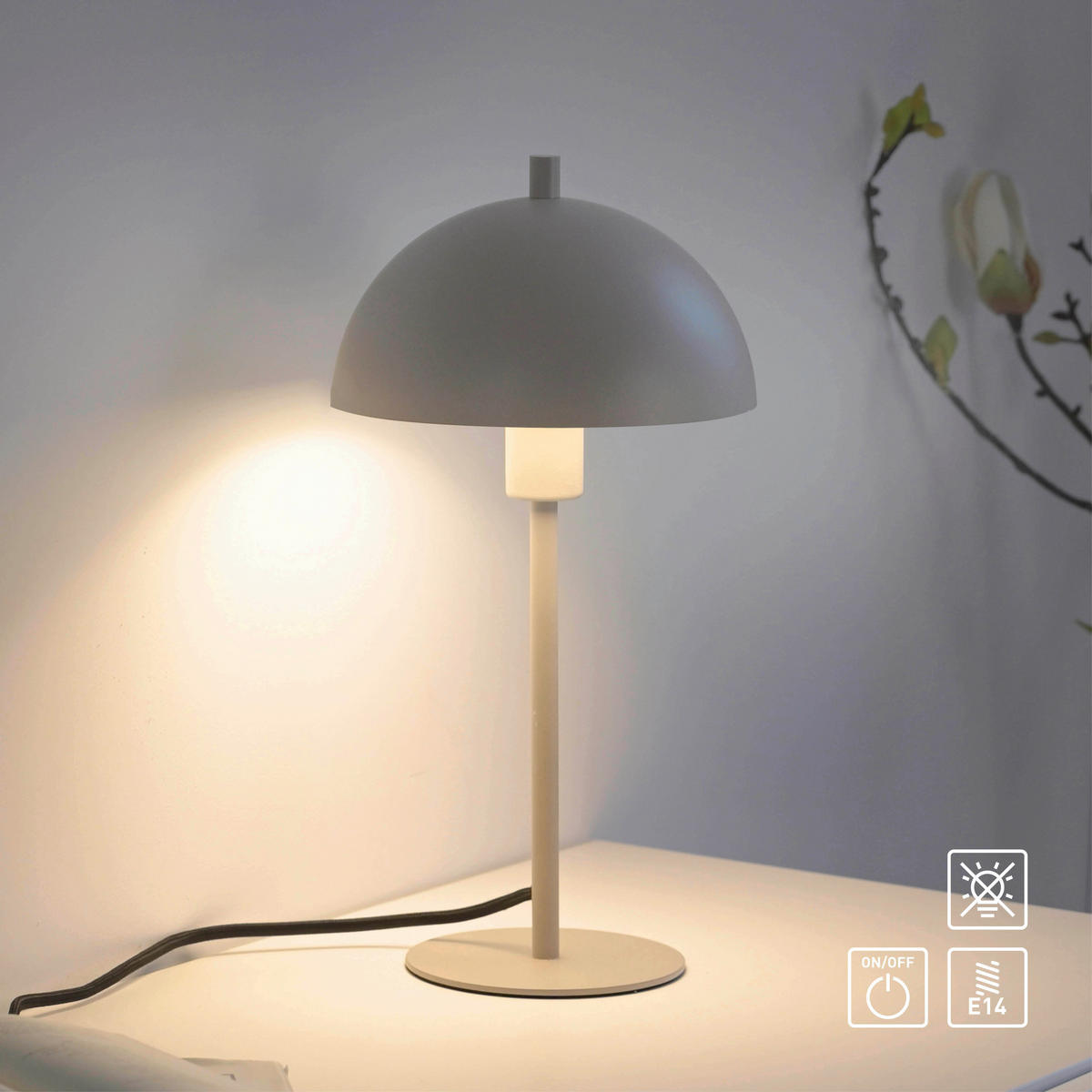 LED-TISCHLEUCHTE SW ALI 18/18/33,5 cm   - Sandfarben/Schwarz, Design, Glas/Kunststoff (18/18/33,5cm) - Schöner Wohnen