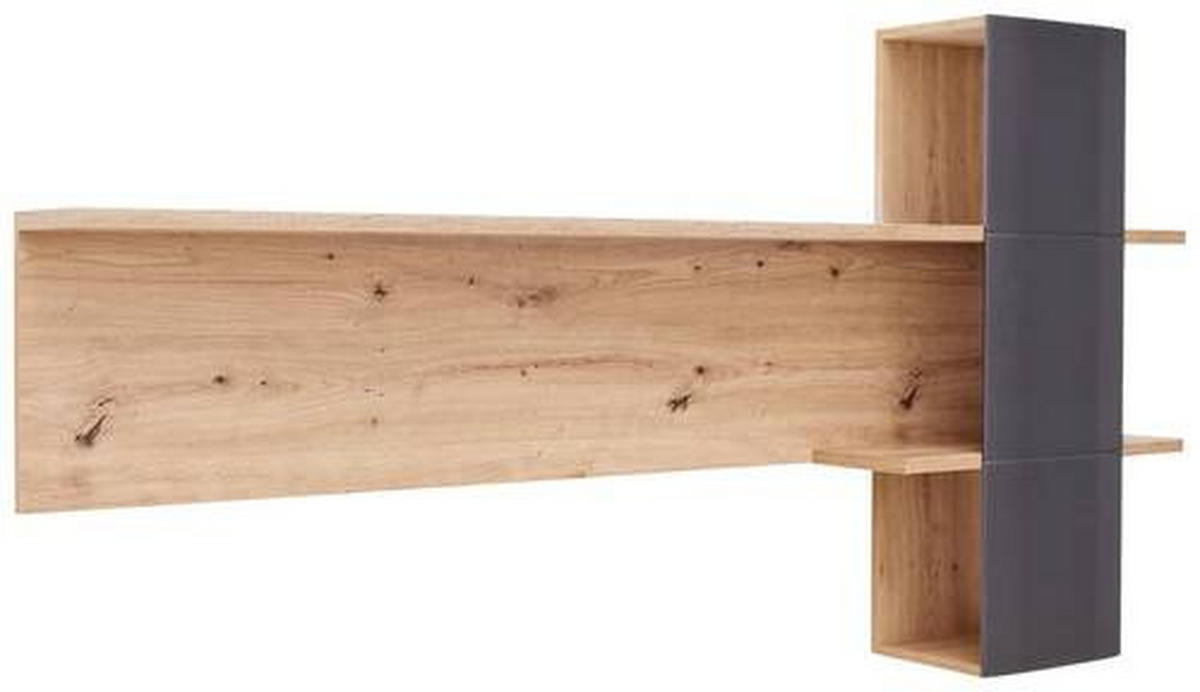WANDBOARD in 180/96/25 cm Anthrazit, Eichefarben  - Eichefarben/Anthrazit, Design, Holzwerkstoff (180/96/25cm) - Livetastic