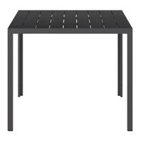 GARTENTISCH 90/74/90 cm Metall, Kunststoff Schwarz quadratisch  - Schwarz, MODERN, Kunststoff/Metall (90/74/90cm) - Ambia Garden