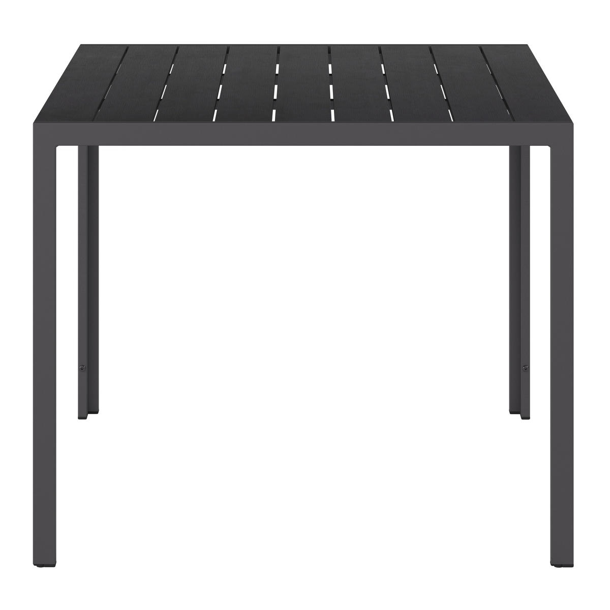 GARTENTISCH 90/74/90 cm Metall, Kunststoff Schwarz quadratisch  - Schwarz, MODERN, Kunststoff/Metall (90/74/90cm) - Ambia Garden