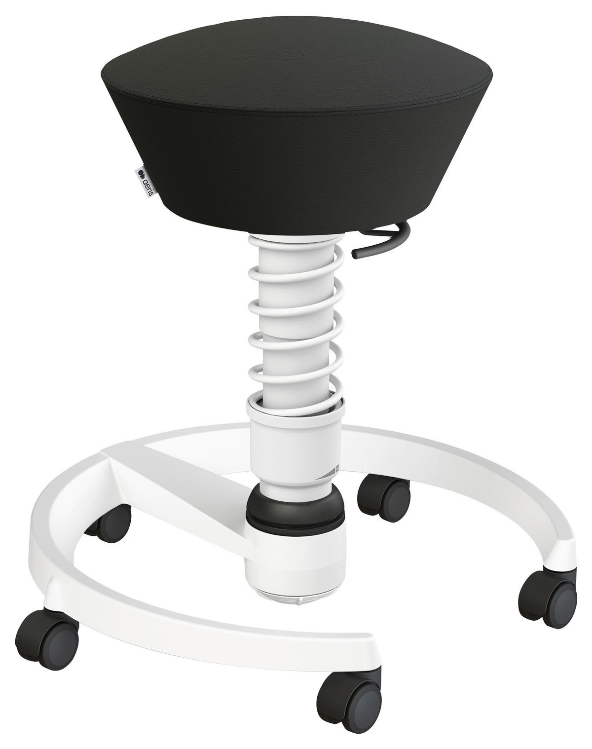 BÜROHOCKER 55/45,66/55 cm  - Schwarz/Weiß, Basics, Kunststoff/Textil (55/45,66/55cm) - Aeris