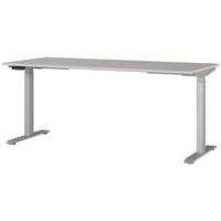 SCHREIBTISCH 180/80/72-118 cm Silberfarben, Kaschmir höhenverstellbar elektrisch höhenverstellbar  - Kaschmir/Silberfarben, Modern, Holzwerkstoff/Metall (180/80/72-118cm) - Novel