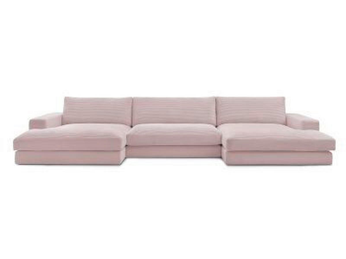 WOHNLANDSCHAFT LEONARD Lila Cord  - Lila/Schwarz, MODERN, Kunststoff/Textil (159/349/159cm)