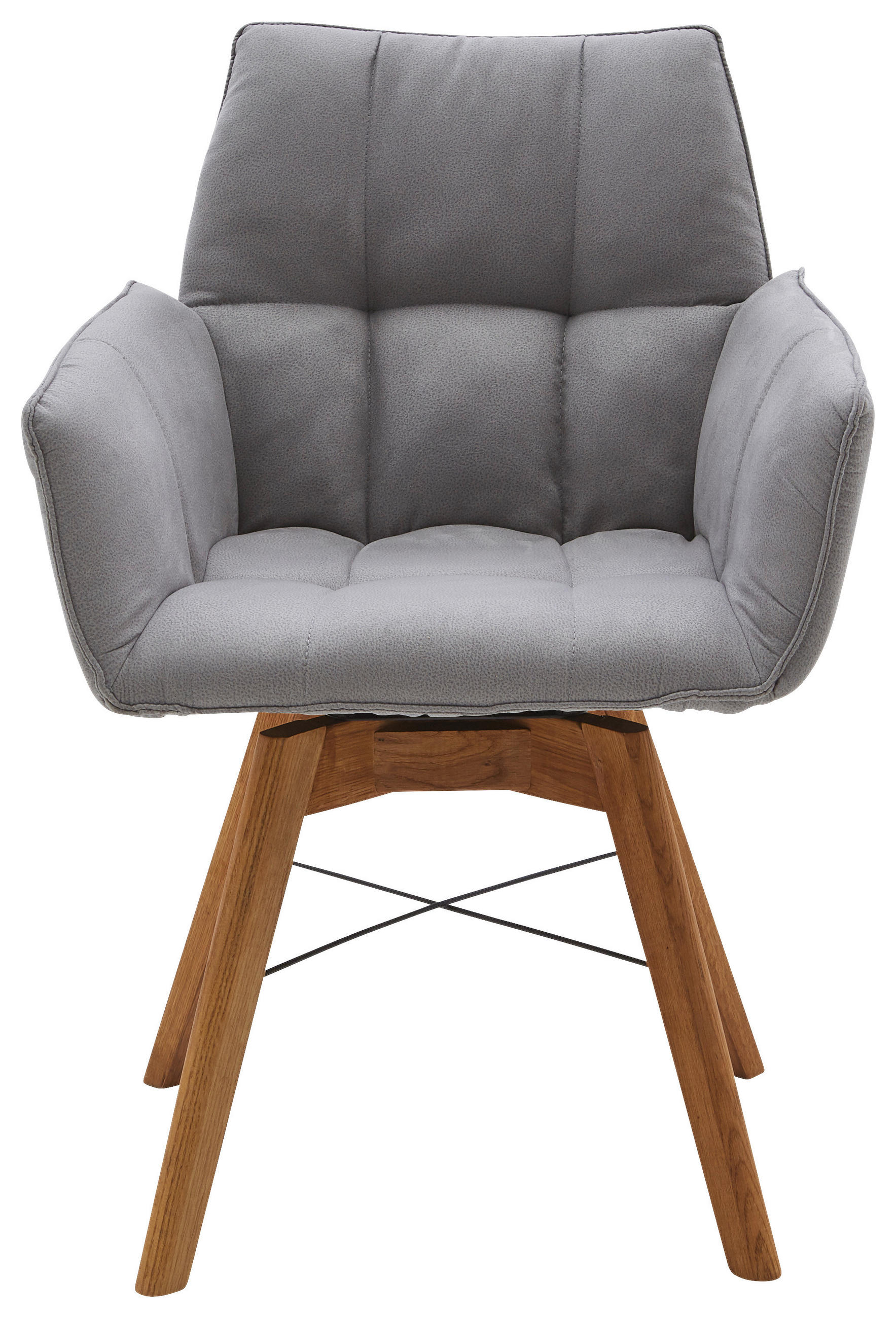 ARMLEHNSTUHL  in Flachgewebe  - Eichefarben/Hellgrau, Design, Holz/Textil (61/87/63cm) - Waldwelt