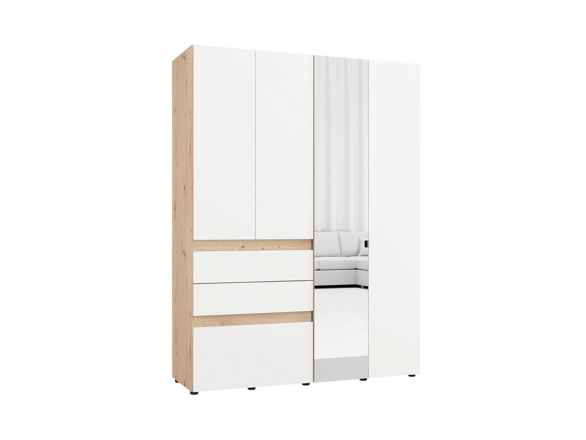 ORMAR ZA ODJEĆU bijela, hrast Artisan   - bijela/hrast Artisan, Moderno, drvni materijal (155/207,5/52cm)