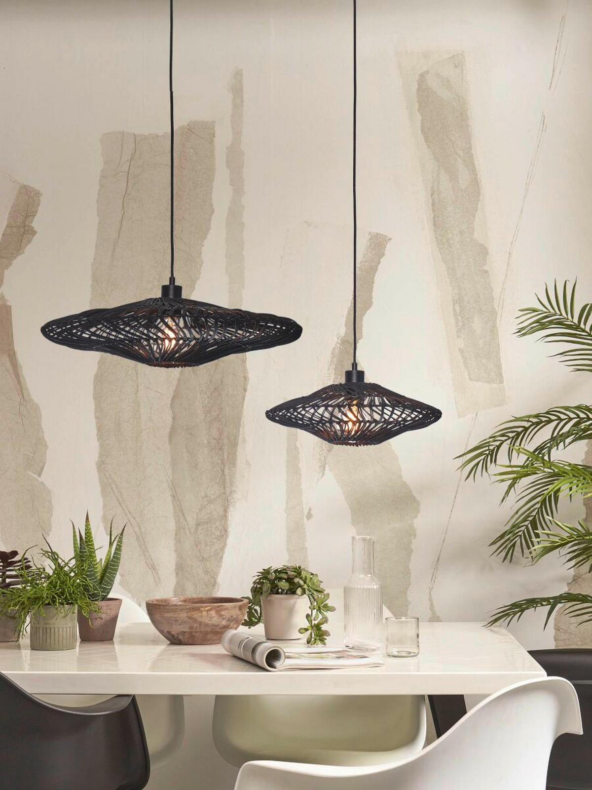 HÄNGLAMPA GOOD&MOJO  40/12 cm  - svart, Trend, naturmaterial (40/12cm) - Good & Mojo