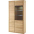 VITRINE Eiche furniert, massiv Eichefarben - Edelstahlfarben/Eichefarben, KONVENTIONELL, Glas/Holz (107/209/38cm) - Novel