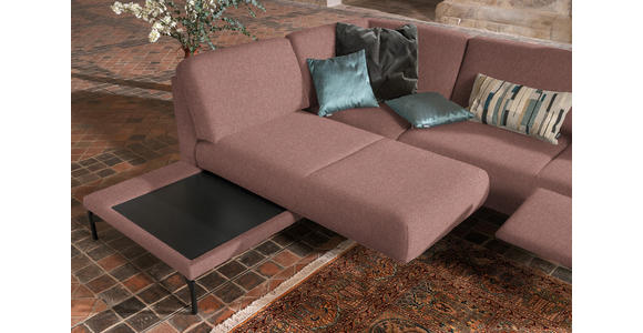 ECKSOFA in Flachgewebe Hellrot  - Hellrot/Anthrazit, Design, Textil/Metall (230/254cm) - Ambiente