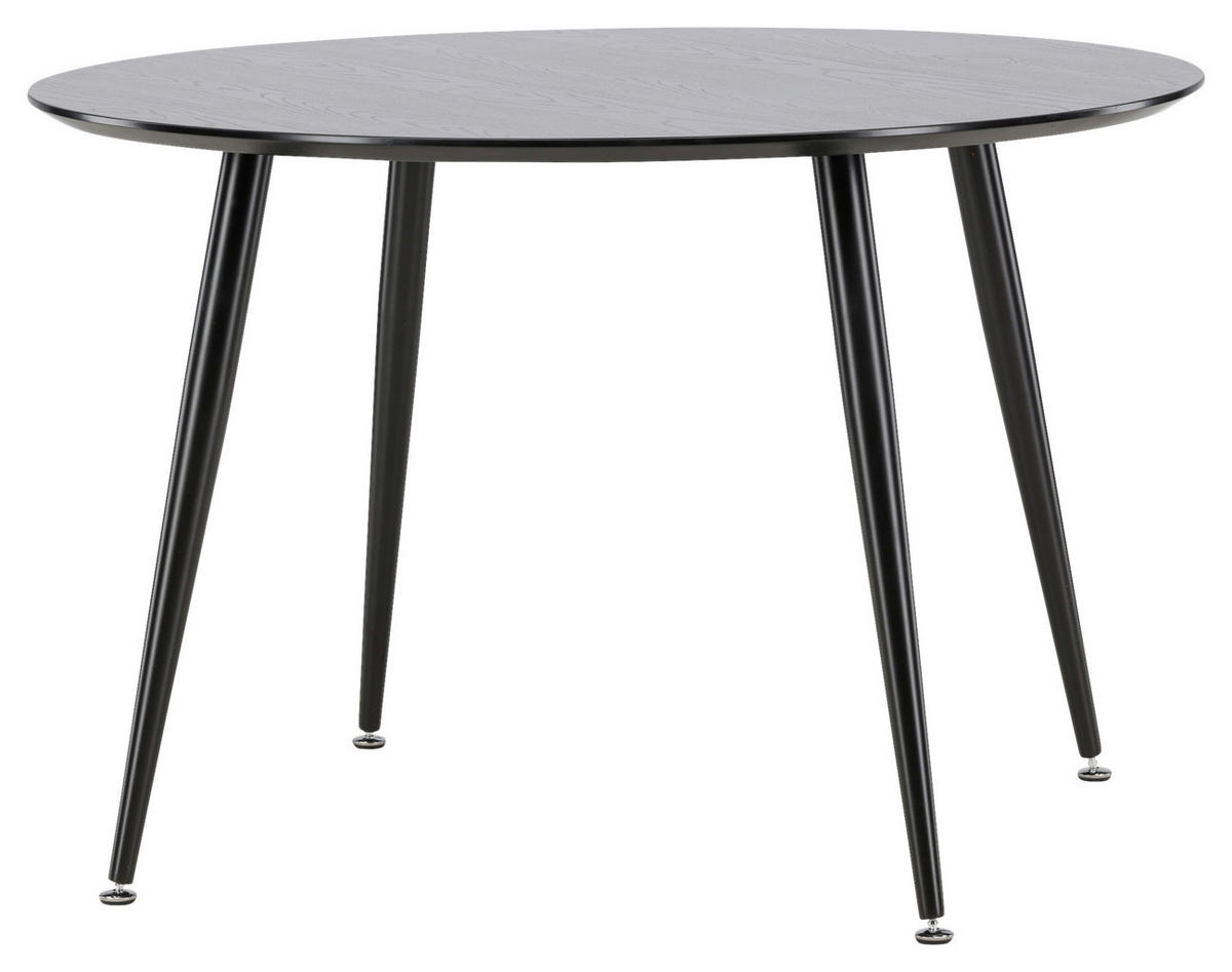 ESSTISCH in Metall, Holzwerkstoff 115/115/75 cm  - Schwarz, Design, Holzwerkstoff/Metall (115/115/75cm) - Livetastic