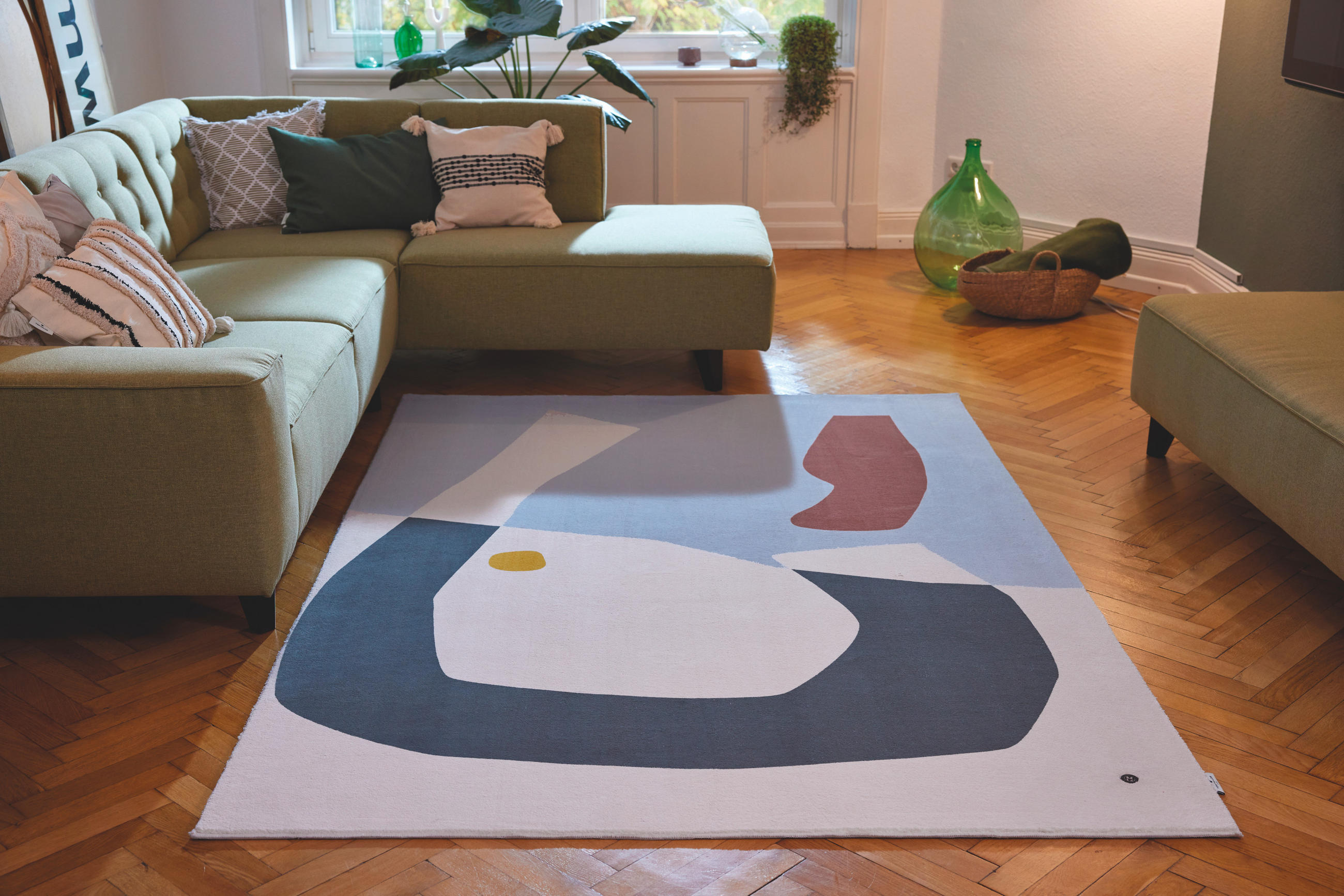 WEBTEPPICH 140/200 cm SHAPES - ONE Multicolor, Hellblau  - Multicolor/Hellblau, Design, Textil (140/200cm) - Tom Tailor