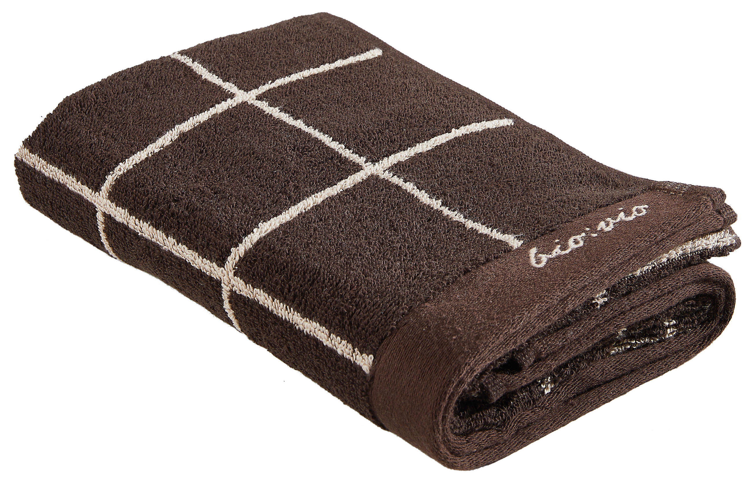 KÉZTÖRLŐ 50/100 cm taupe, sötétbarna  - sötétbarna/taupe, Natur, textil (50/100cm) - Bio:Vio