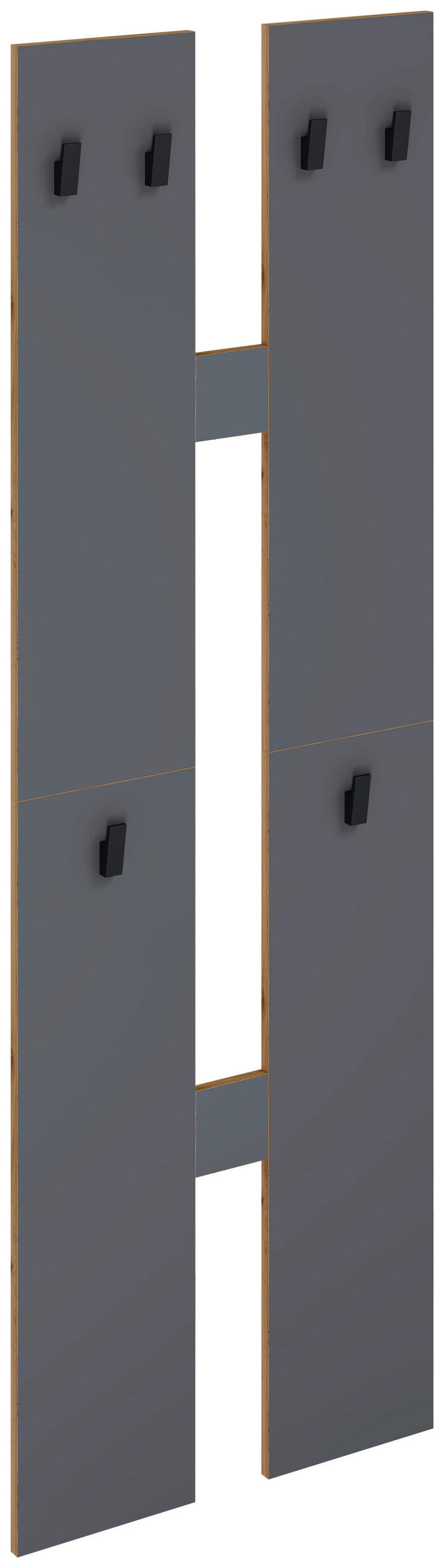 WANDGARDEROBE  in Anthrazit, Honigeiche  - Honigeiche/Anthrazit, Design, Holzwerkstoff (57/140/20cm) - MID.YOU