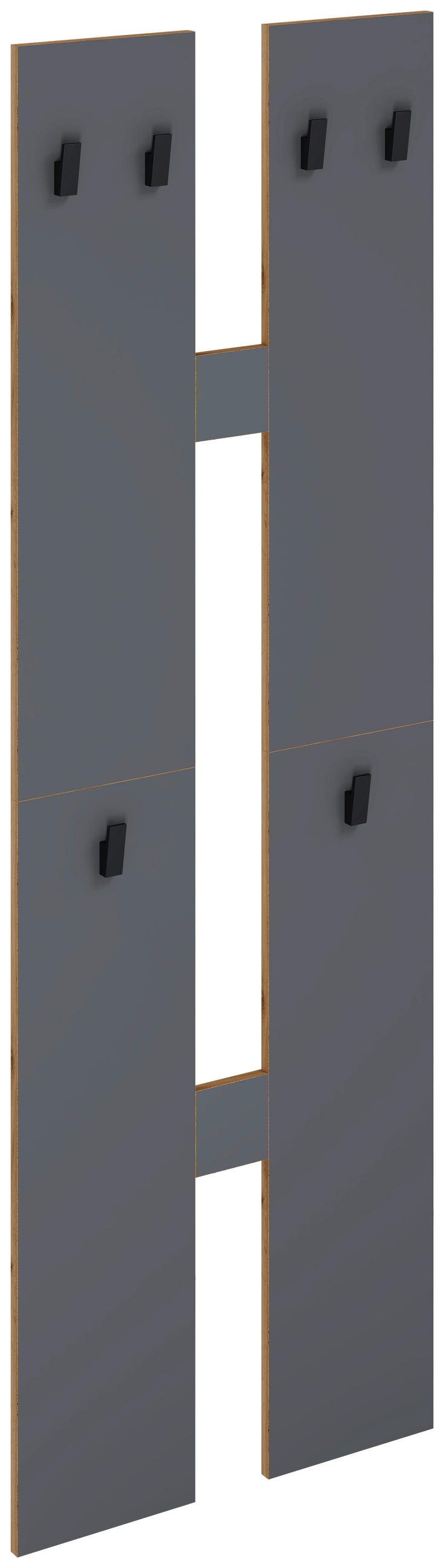 WANDGARDEROBE  in Anthrazit, Honigeiche  - Honigeiche/Anthrazit, Design, Holzwerkstoff (57/140/20cm) - MID.YOU