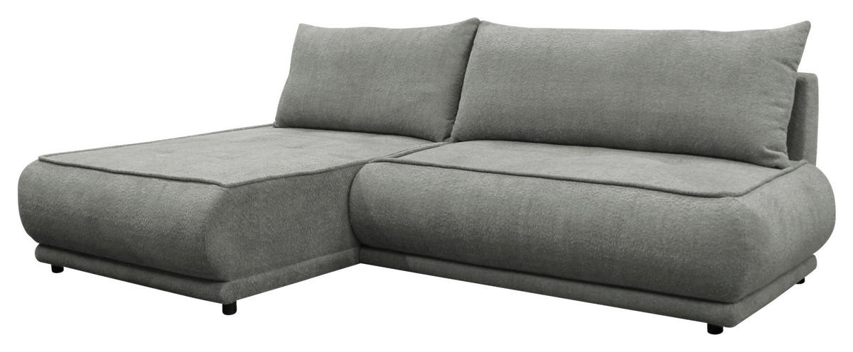 ECKSOFA PAROS Grau Bouclé  - Schwarz/Grau, Design, Kunststoff/Textil (179/277cm) - MID.YOU