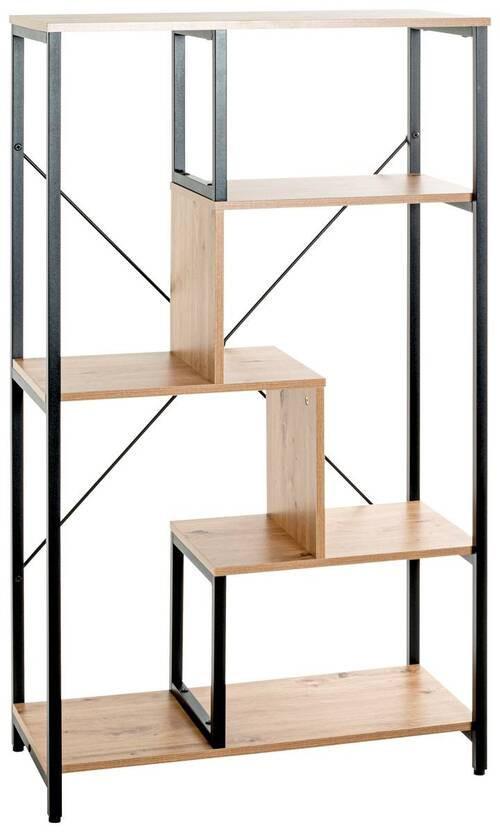 REGAL Schwarz, Eichefarben  - Eichefarben/Schwarz, Design, Holzwerkstoff/Metall (74/132/35cm)