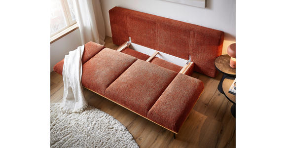 SCHLAFSOFA in Chenille Rostfarben  - Rostfarben/Schwarz, Design, Holz/Textil (212/89/102cm) - Dieter Knoll