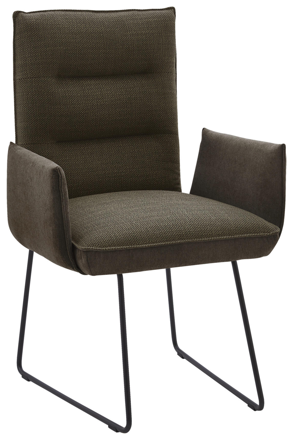 ARMLEHNSTUHL  in Flachgewebe  - Dunkelbraun/Schwarz, Design, Textil/Metall (59/93/59cm) - Dieter Knoll