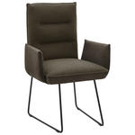 ARMLEHNSTUHL  in Flachgewebe  - Dunkelbraun/Schwarz, Design, Textil/Metall (59/93/59cm) - Dieter Knoll