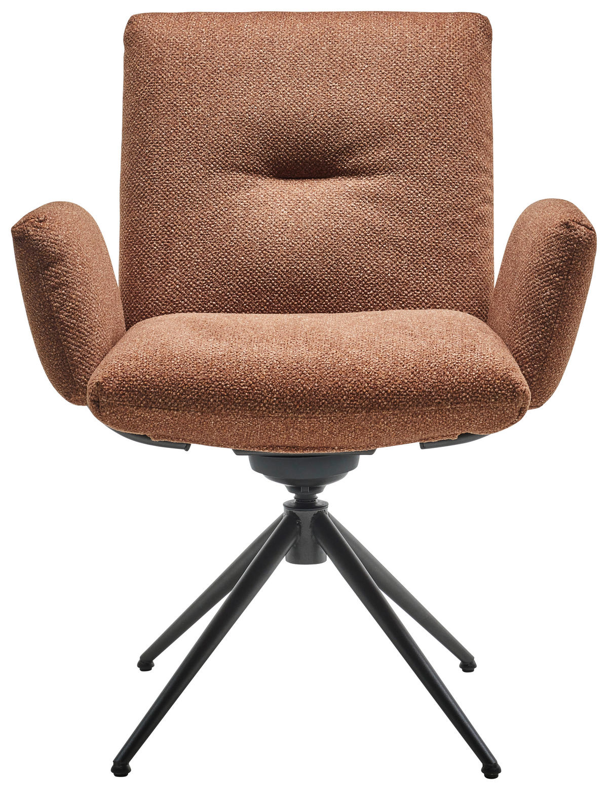 ARMLEHNSTUHL beflockt Haselnussfarben  - Anthrazit/Haselnussfarben, Design, Textil/Metall (70/89/68cm) - Dieter Knoll