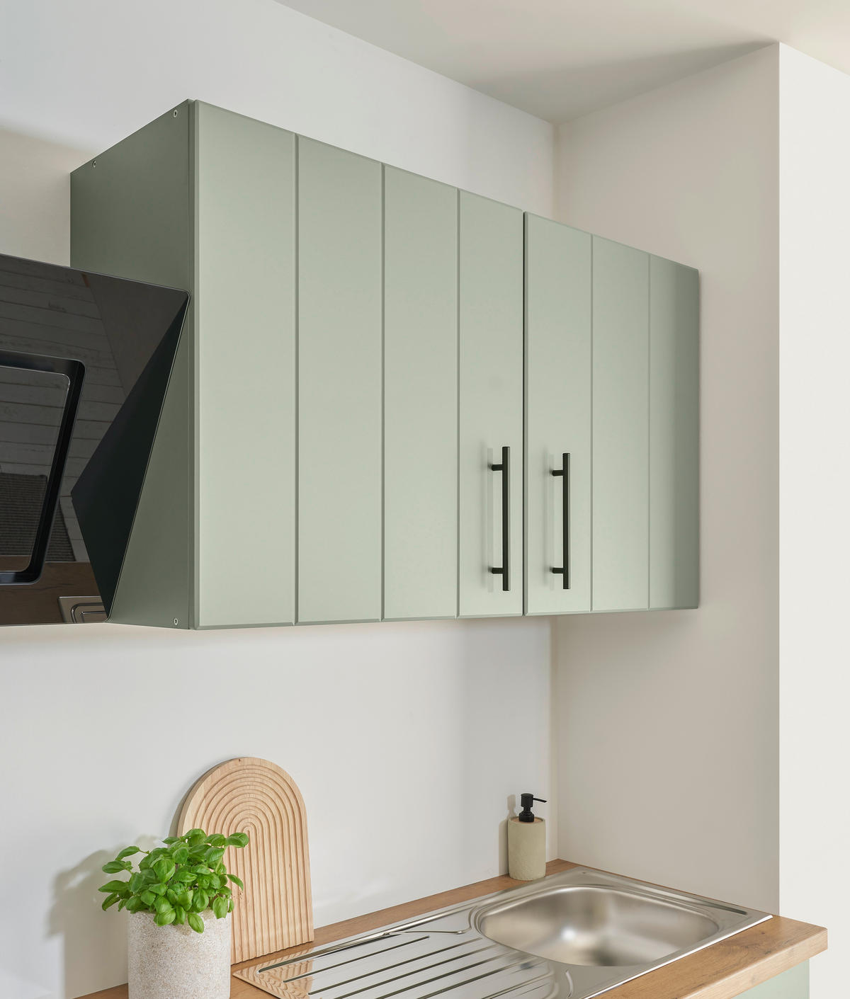 KÜCHENBLOCK 280 cm   in Wildeiche, Schilfgrün  - Schilfgrün/Wildeiche, Trend, Holzwerkstoff/Metall (280cm) - Respekta