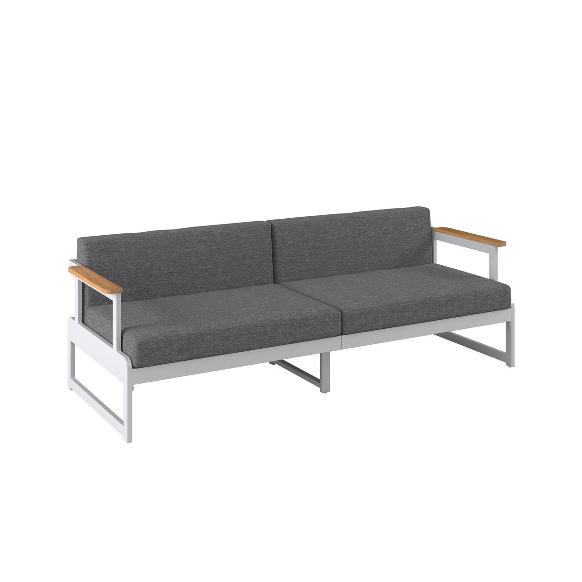 LOUNGESOFA  - Weiß/Grau, MODERN, Holz/Textil (192/57/73cm) - Ambia Garden