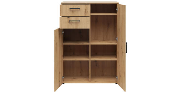 KOMMODE 80/115/40 cm in Eiche Artisan - Anthrazit/Schwarz, MODERN, Holzwerkstoff/Kunststoff (80/115/40cm) - Carryhome