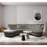ECKSOFA in Bouclé Dunkelgrau  - Weiss/Dunkelgrau, Design, Kunststoff/Textil (113/300cm) - Livetastic