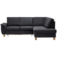 ECKSOFA Anthrazit Flachgewebe  - Eichefarben/Anthrazit, Design, Holz/Textil (253/185cm) - Cantus