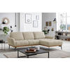 ECKSOFA Naturfarben, Sandfarben Flachgewebe  - Sandfarben/Eichefarben, Design, Holz/Textil (245/171cm) - Stylife