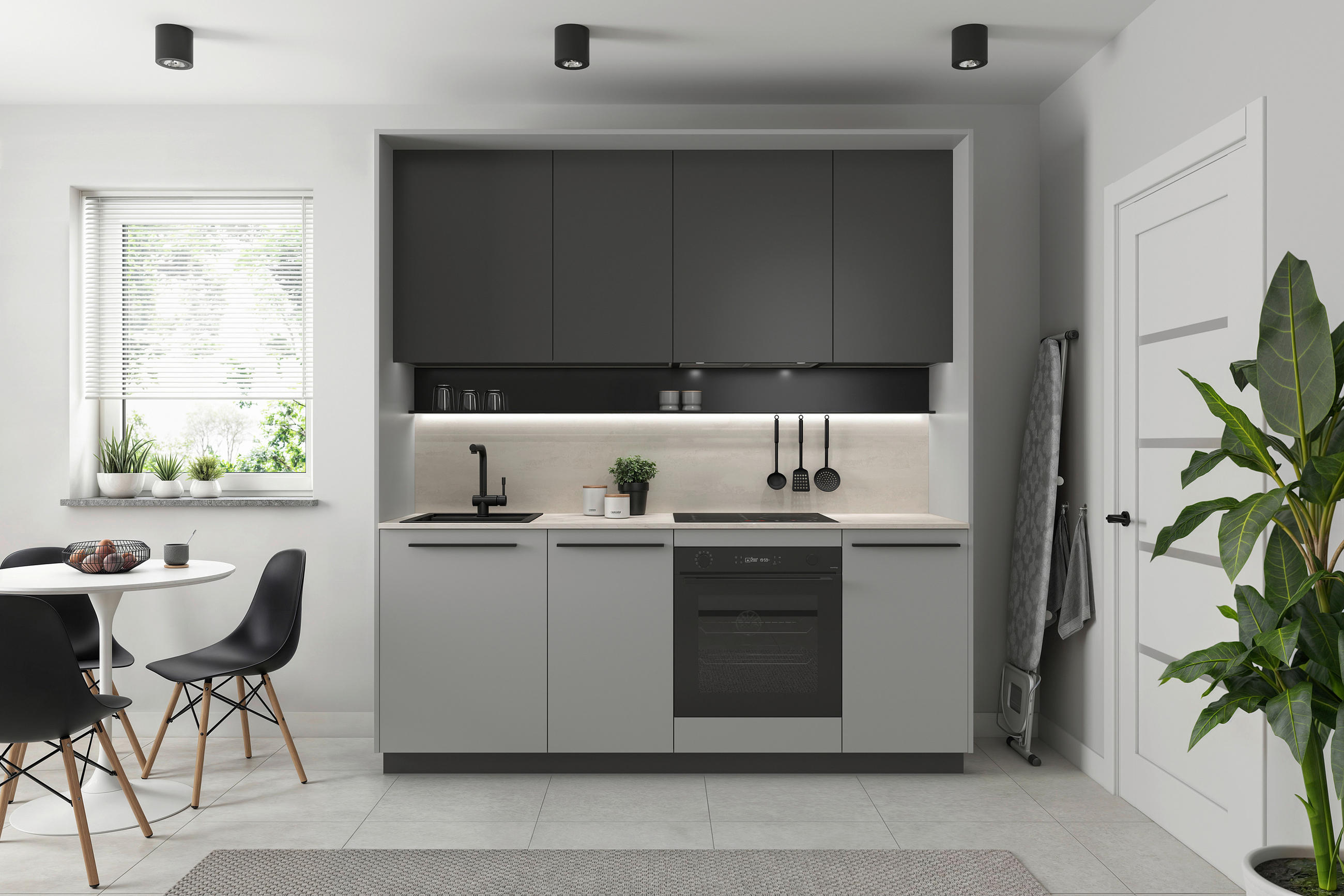 PASSEPARTOUTRAHMEN 213,7/222,7/58,5 cm   - Eiche grau, Basics, Holzwerkstoff (213,7/222,7/58,5cm) - Visiona