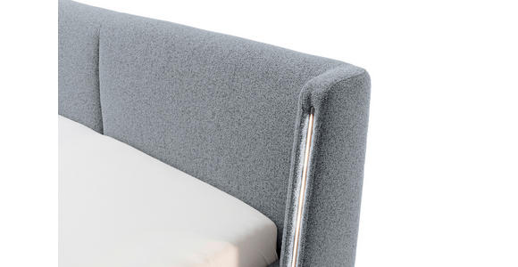 POLSTERBETT Beleuchtung 140/200 cm in Grau - Schwarz/Grau, MODERN, Textil/Metall (140/200cm) - Novel