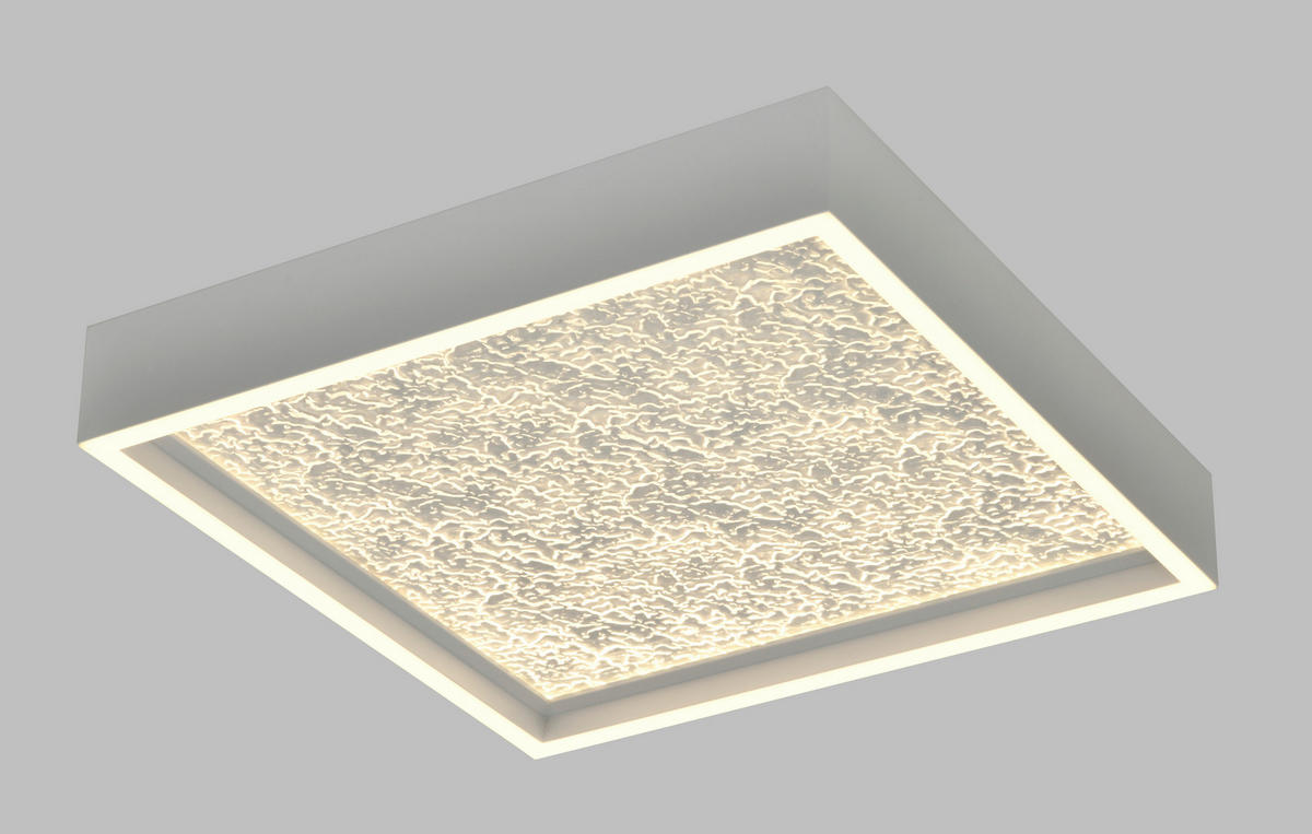 LED-DECKENLEUCHTE Bormes 40/40/6,5 cm  - Weiß, Design, Kunststoff/Metall (40/40/6,5cm)