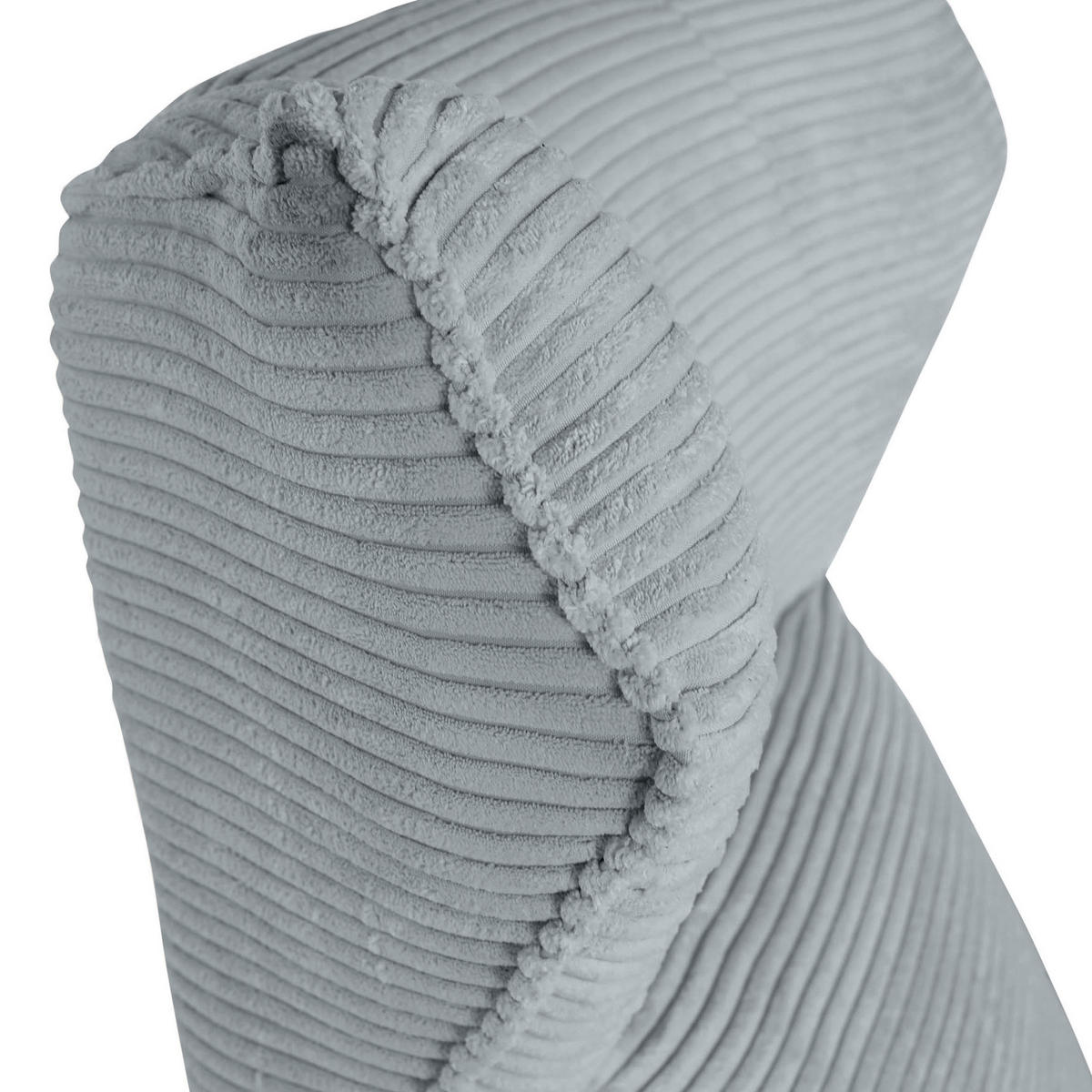 OHRENSESSEL in Cord Hellgrau  - Hellgrau/Schwarz, KONVENTIONELL, Textil/Metall (83/110/92cm) - MID.YOU
