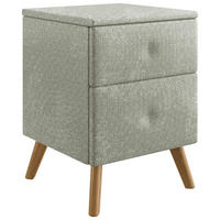 NACHTTISCH 40/60/40 cm  vollmassiv Eiche Hellgrün  - Hellgrün, Design, Holz/Textil (40/60/40cm) - Esposa