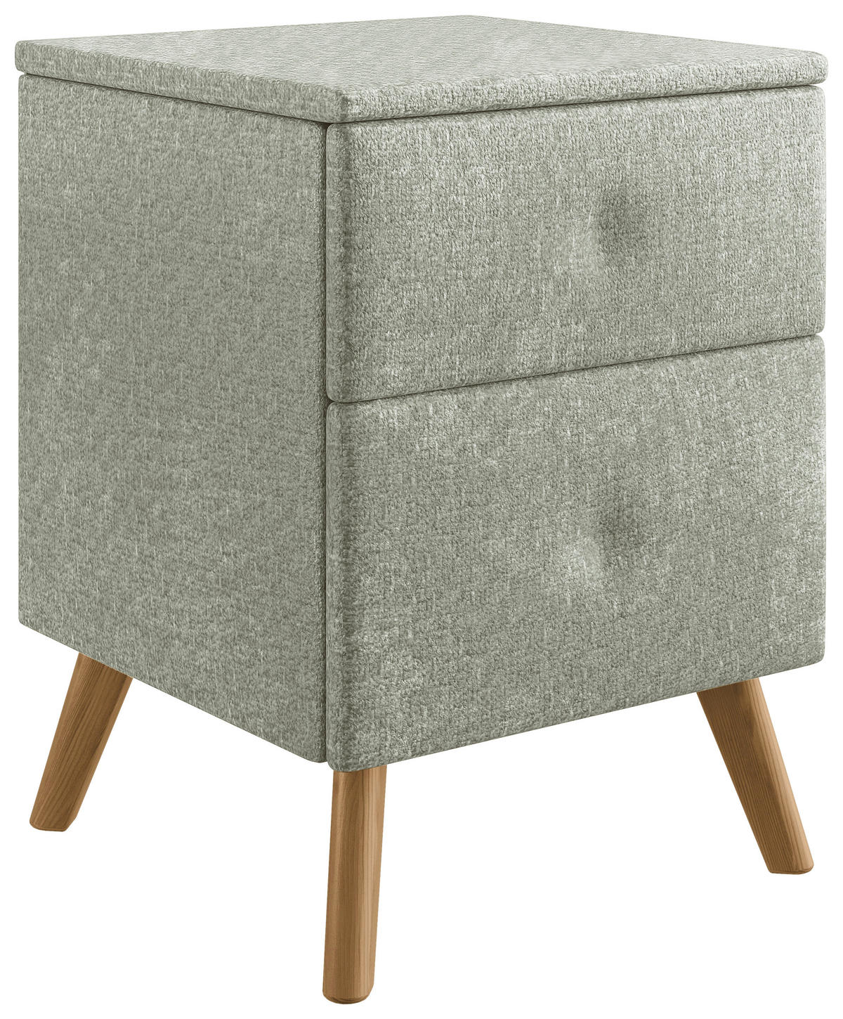 NACHTTISCH 40/60/40 cm  vollmassiv Eiche Hellgrün  - Hellgrün, Design, Holz/Textil (40/60/40cm) - Esposa