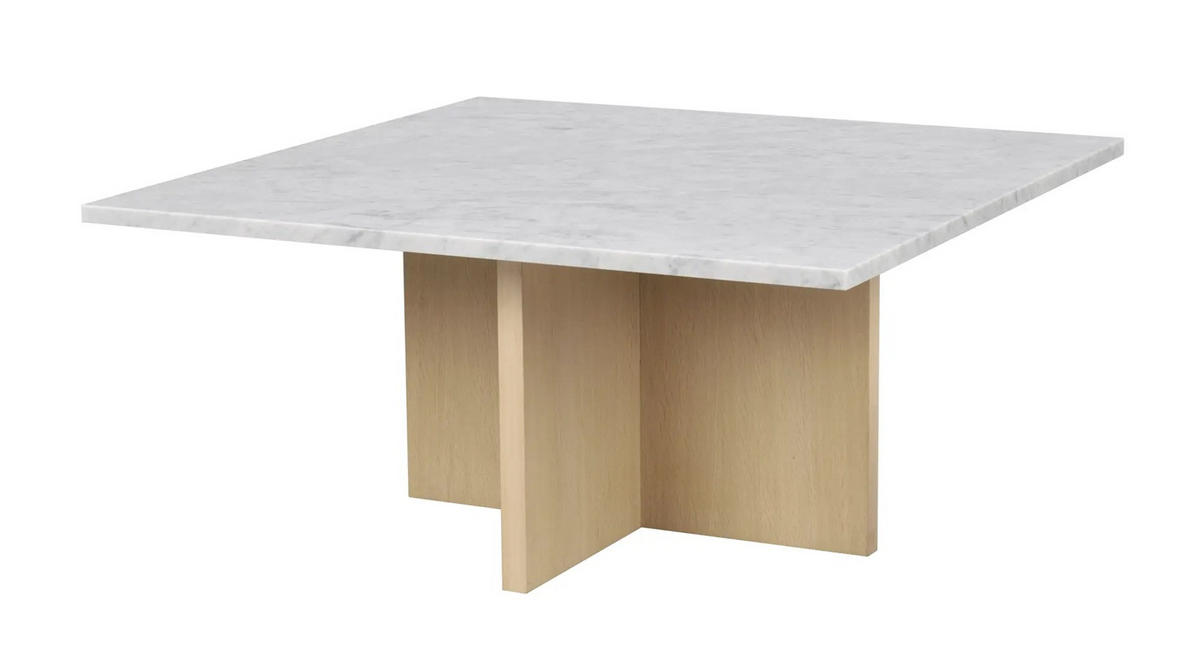 SOFFBORD i trä, sten  - vit/ek Bianco, Klassisk, trä/sten (90/42/90cm) - Rowico