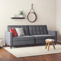 SCHLAFSOFA HANNOVER in Samt Anthrazit Vintage, Skandinavisch, Modern  - Anthrazit/Schwarz, Basics, Kunststoff/Textil (203/82/83cm) - Livetastic