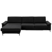 ECKSOFA in Echtleder Schwarz  - Schwarz, Design, Leder/Metall (176/334cm) - Dieter Knoll