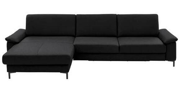 ECKSOFA in Echtleder Schwarz 176/334 cm - Schwarz, Design, Leder/Metall (176/334cm) - Dieter Knoll