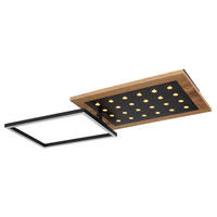 LED-DECKENLEUCHTE 24 W    63,5/27/8,5 cm  - Dunkelbraun/Opal, Natur, Holzwerkstoff/Kunststoff (63,5/27/8,5cm) - Globo