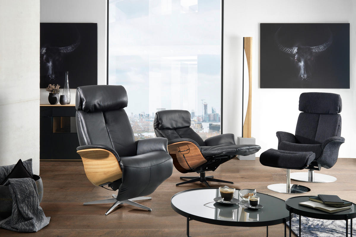 RELAXSESSEL in Textil Anthrazit  - Chromfarben/Anthrazit, Design, Textil/Metall (78/102-111/84cm) - Welnova
