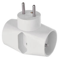 VÍCEFUNKČNÍ ZÁSTRČKA   - bílá, Basics, plast (7.6/8/4.5cm)