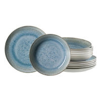 TAFELSERVICE Beige, Azurblau Oslo 12-teilig  - Azurblau/Beige, KONVENTIONELL, Keramik (30/24/31cm) - Ritzenhoff Breker