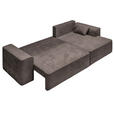 ECKSOFA in Plüsch Graubraun  - Graubraun/Blaugrau, Design, Kunststoff/Textil (288/152cm) - Xora