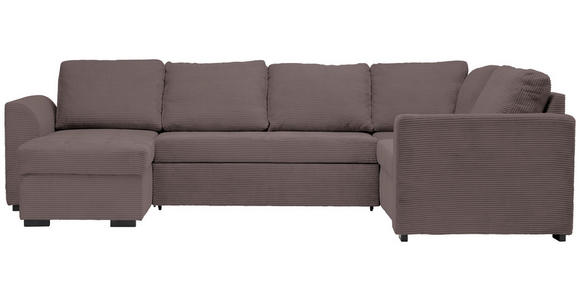 WOHNLANDSCHAFT  in Cord, Velours Braun  - Schwarz/Braun, Design, Kunststoff/Textil (160/311/205cm) - Xora